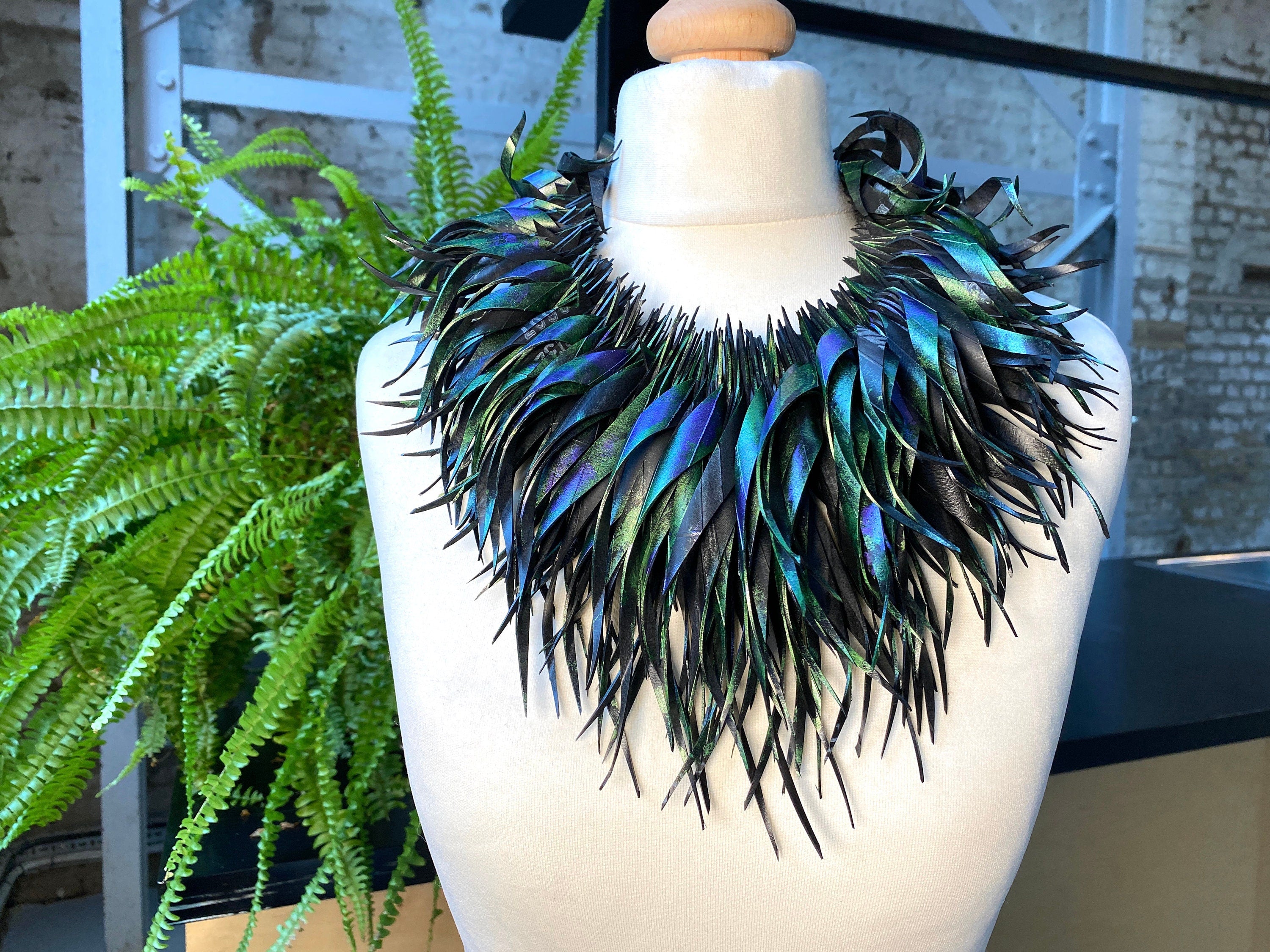 Peacock Metallic Purple Green Upcycled Bicycle Inner Tube Peacock Metallic Purple Green Upcycled Bicycle Inner Tube