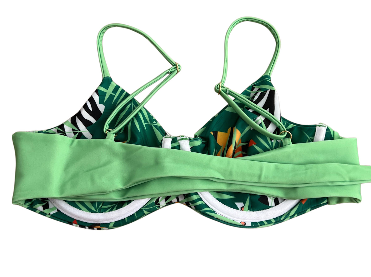 Jayne'O Tropical Print Underwired Bikini Top - Recycled Polyester - M