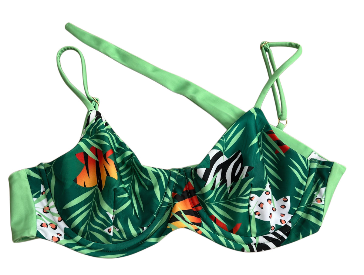 Jayne'O Tropical Print Underwired Bikini Top - Recycled Polyester - M