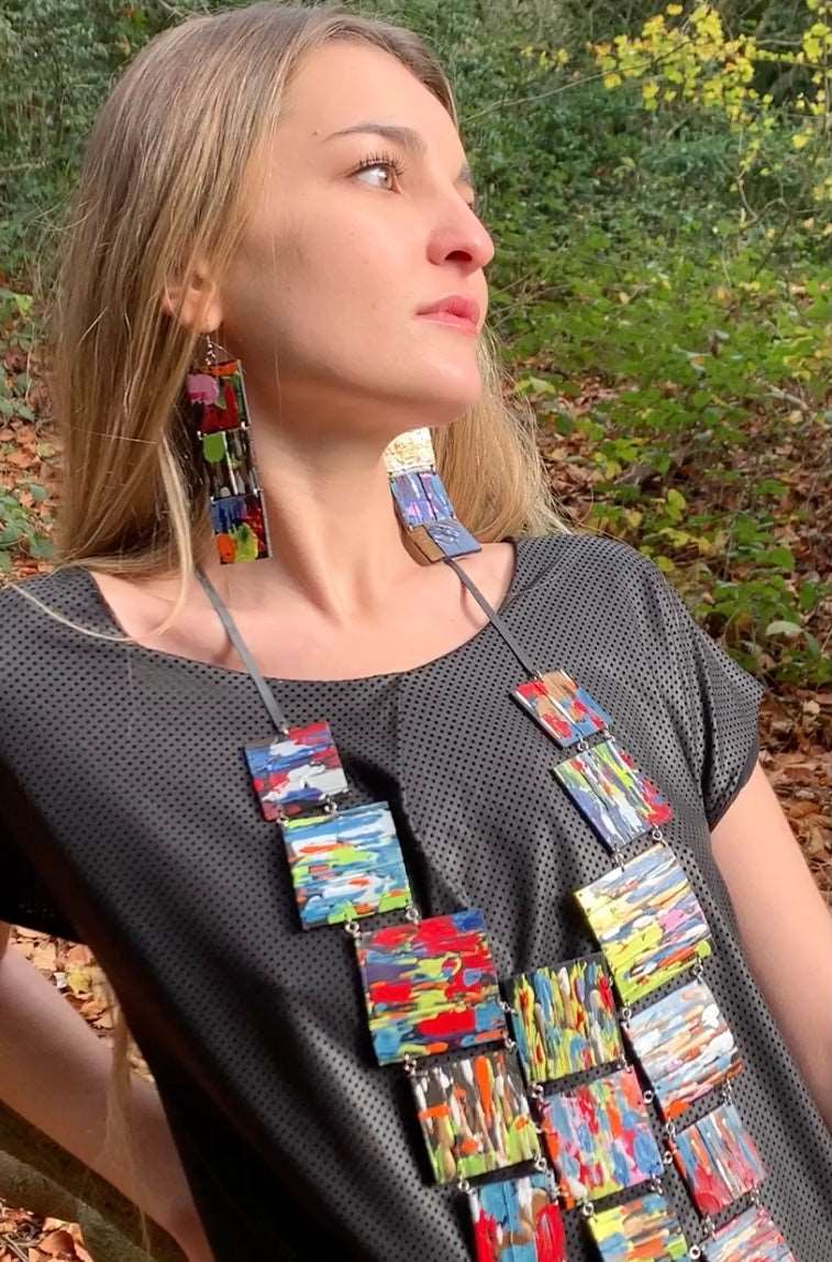 recycled jewellery statement necklace 