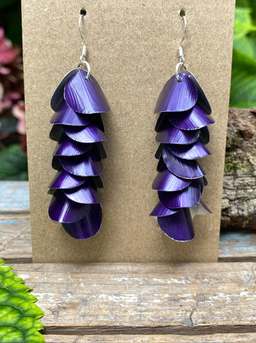 Shades of Purple, Cascading Holiday Earrings