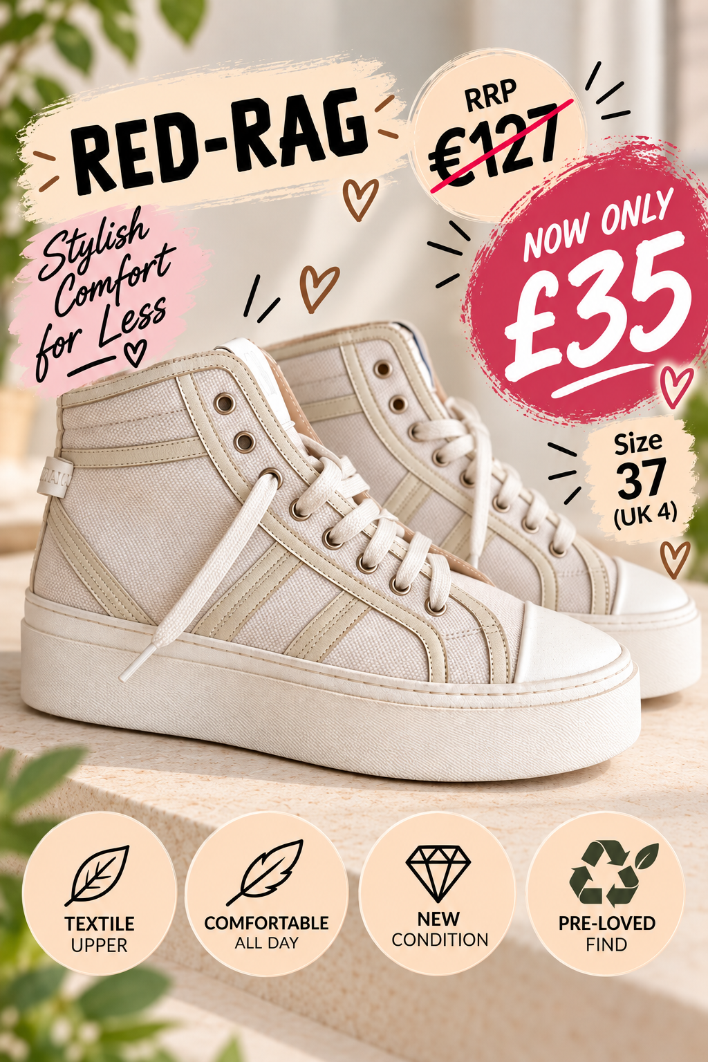 Red-Rag Platform Sneakers