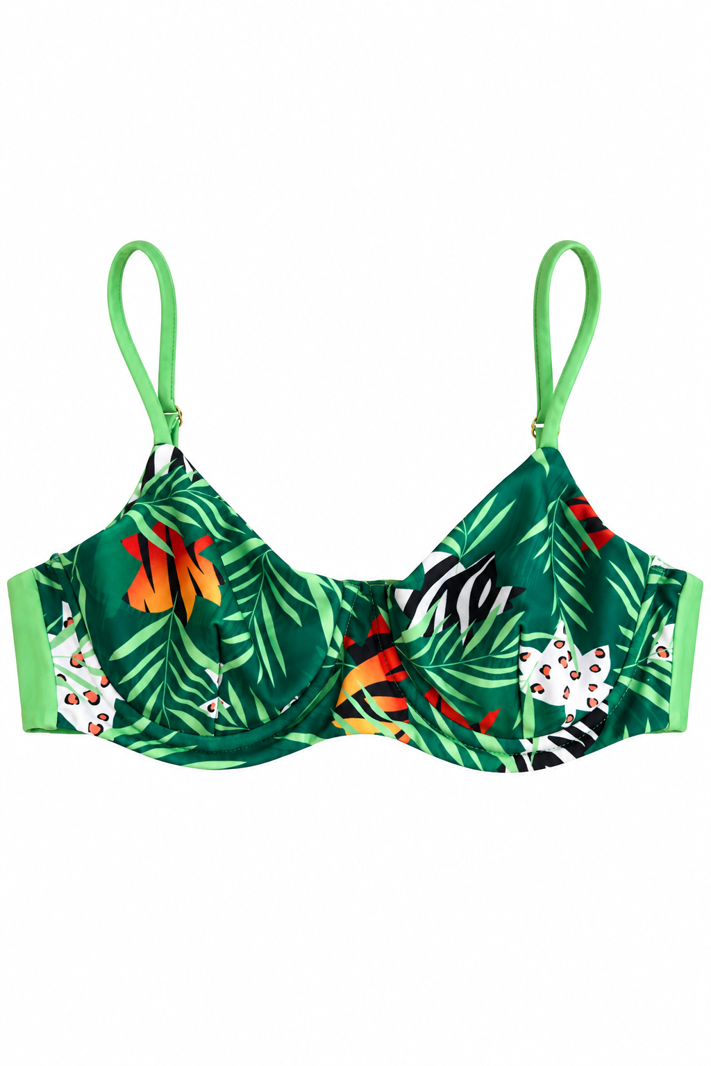 Jayne'O Tropical Print Underwired Bikini Top - Recycled Polyester - M