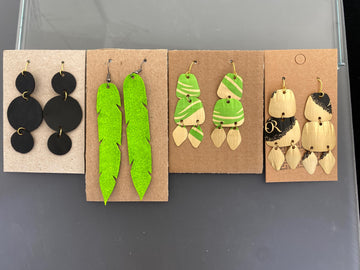 Eco-Friendly Summer Earrings Bundle – Set of 4 Statement Pairs Made from Upcycled Nespresso Pods & Bike Inner Tubes – Sustainable Gift