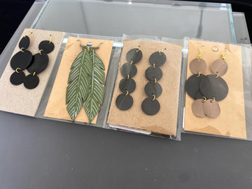 Eco-Friendly Summer Earrings Bundle – Set of 4 Statement Pairs Made from Upcycled Nespresso Pods & Bike Inner Tubes – Sustainable Gift