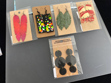 Eco-Friendly Summer Earrings Bundle – Set of 5 Statement Pairs Made from Upcycled Nespresso Pods & Bike Inner Tubes – Sustainable Gift