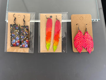 LAST SET – 3 Pairs Upcycled Inner Tube Earrings | Eco Statement Jewelry | Final Stock – Reduced Price | Quirky and Vegan Jewelry