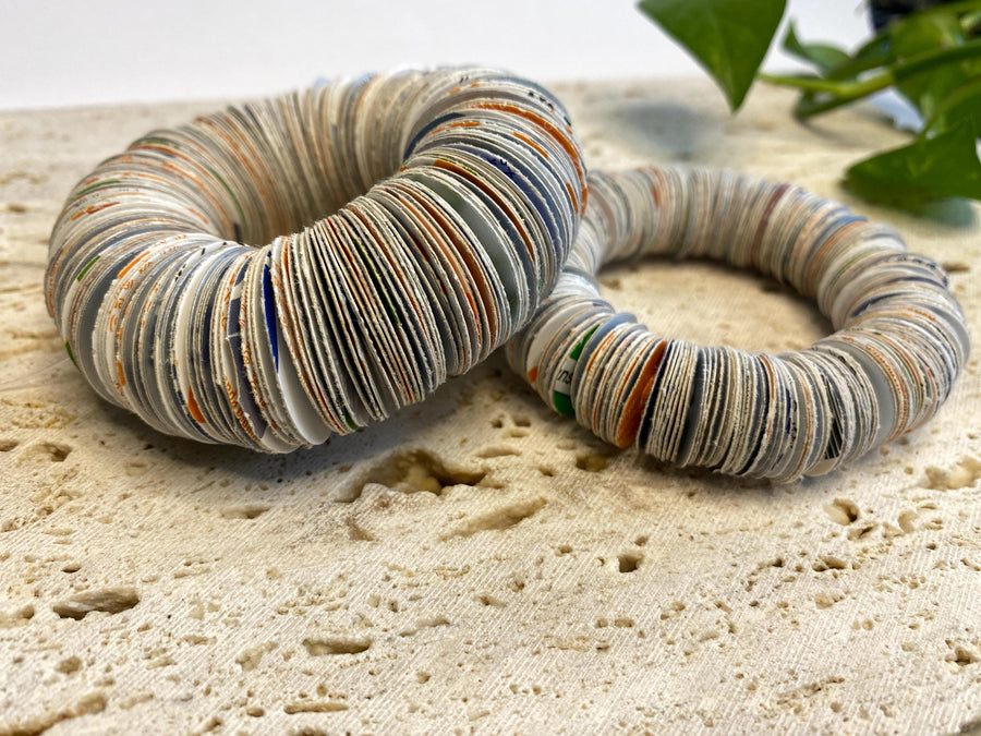 Upcycled Juice, Drink box, Tetrapak bangle, Repurposed Bracelet, Statement Jewellery, Sustainable Fashion Accessory, Set of 2, Vegan Fashion