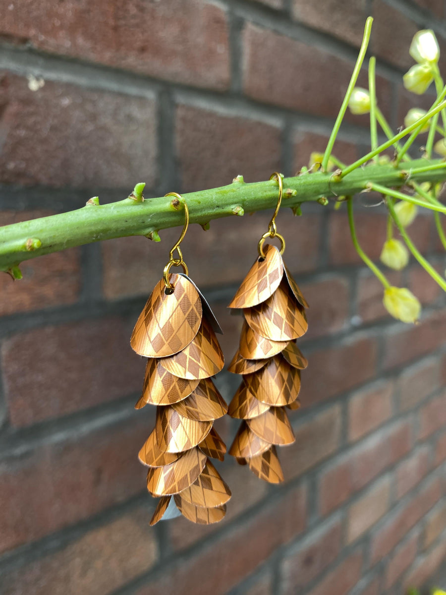 Gold Bronze Cascade Earrings