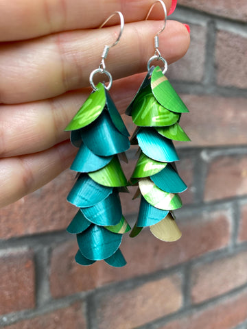 Bright-Dark Green Upcycled Earrings from Nespresso Pods – Summer, Sustainable Jewellery, Eco-Friendly Gift for Mother, Girlfriend