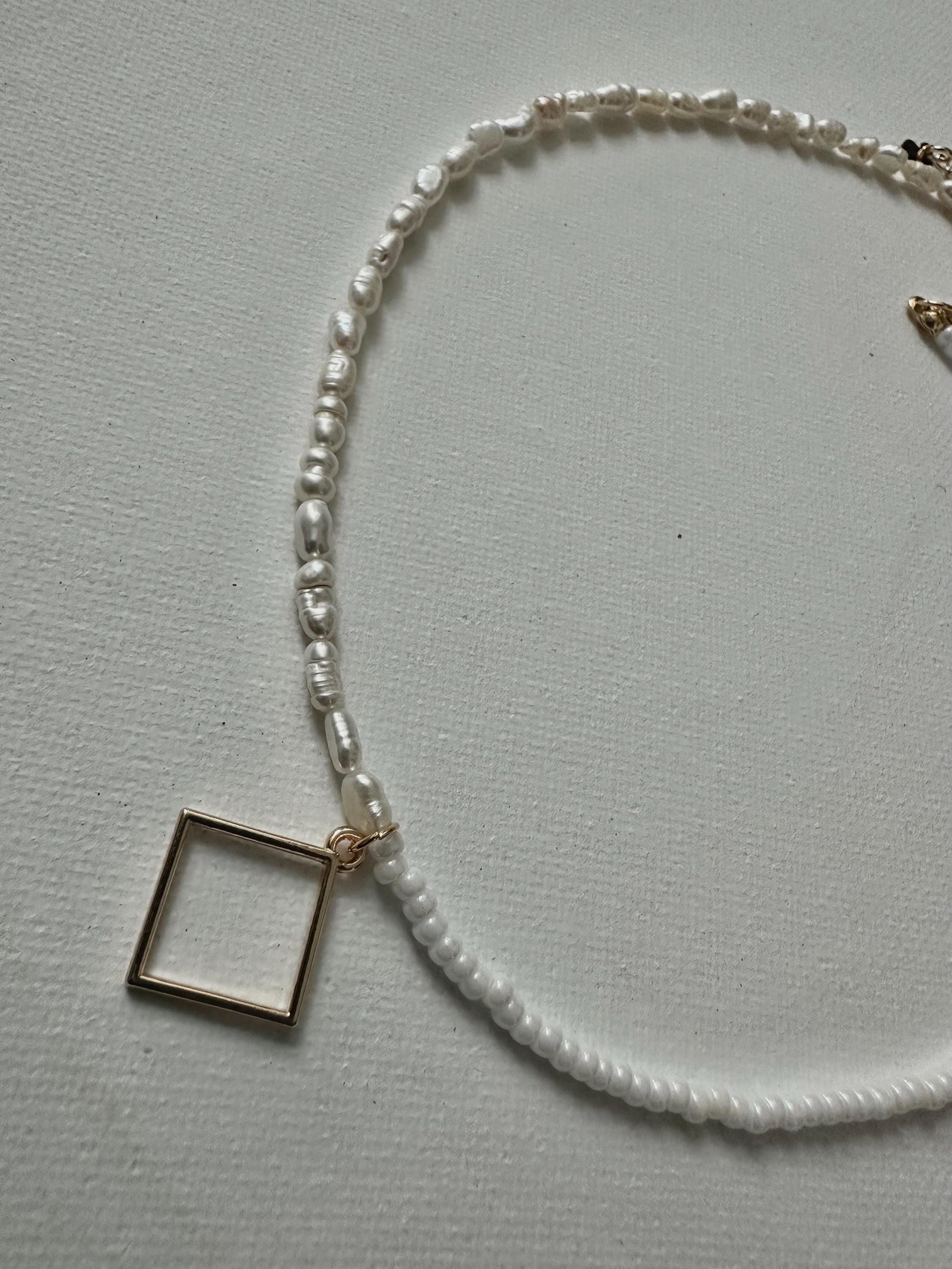 Freshwater Pearls and TOHO Glass Beads Necklace Dainty Elegant Minimalistic Bridesmaids Wedding Elegant