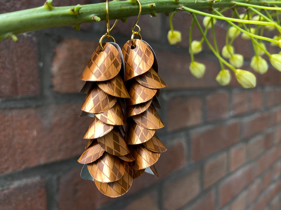 Gold Bronze Cascade Earrings