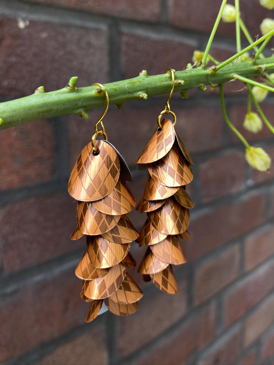 Gold Bronze Cascade Earrings