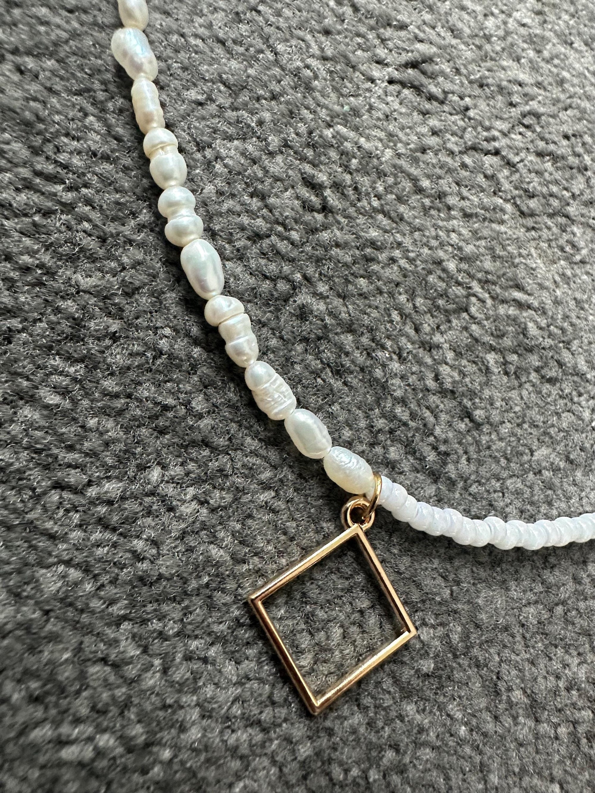 Freshwater Pearls and TOHO Glass Beads Necklace Dainty Elegant Minimalistic Bridesmaids Wedding Elegant