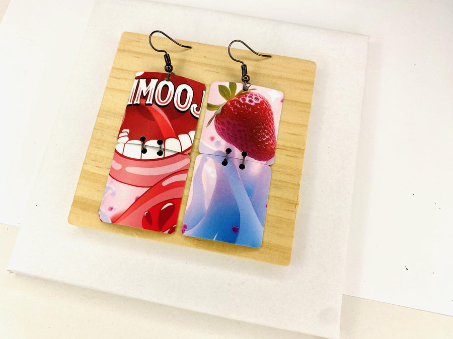 Upcycled Craft Beer Can Earrings: Graffiti Art, Sustainable Statement Jewelry - USA TAXES PAID
