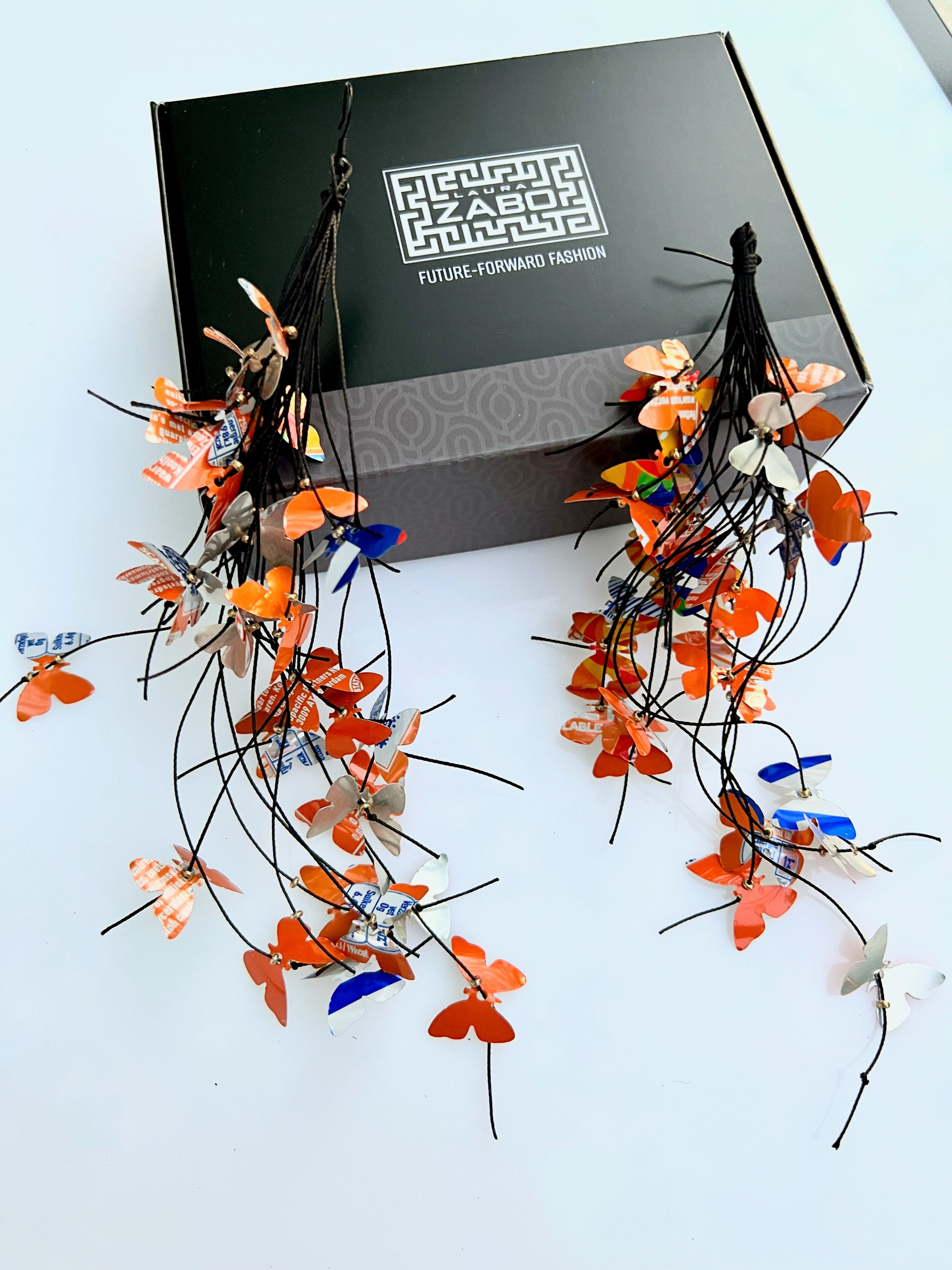 Marigold Butterfly Earrings from Fanta Cans