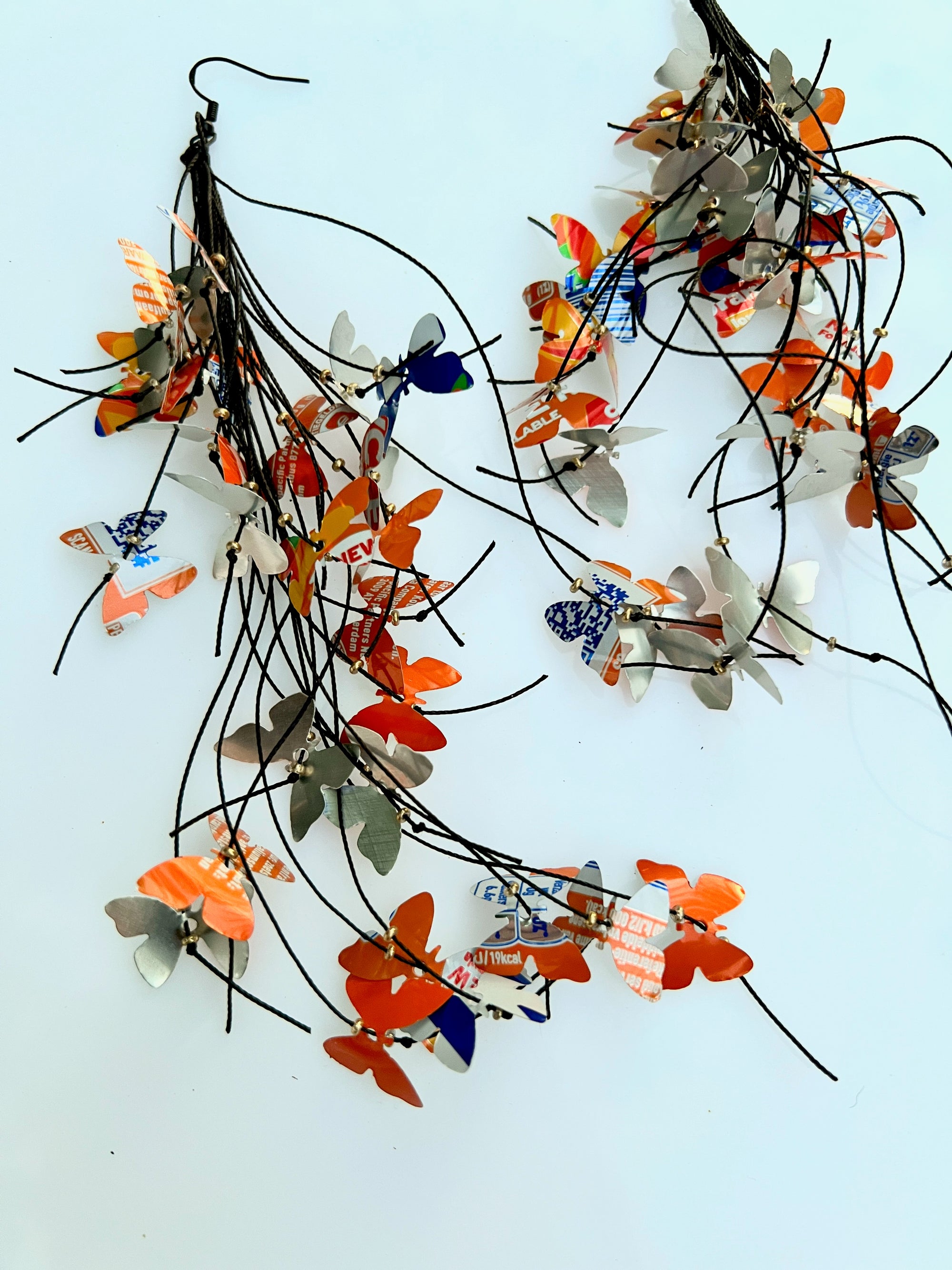 Marigold Butterfly Earrings from Fanta Cans