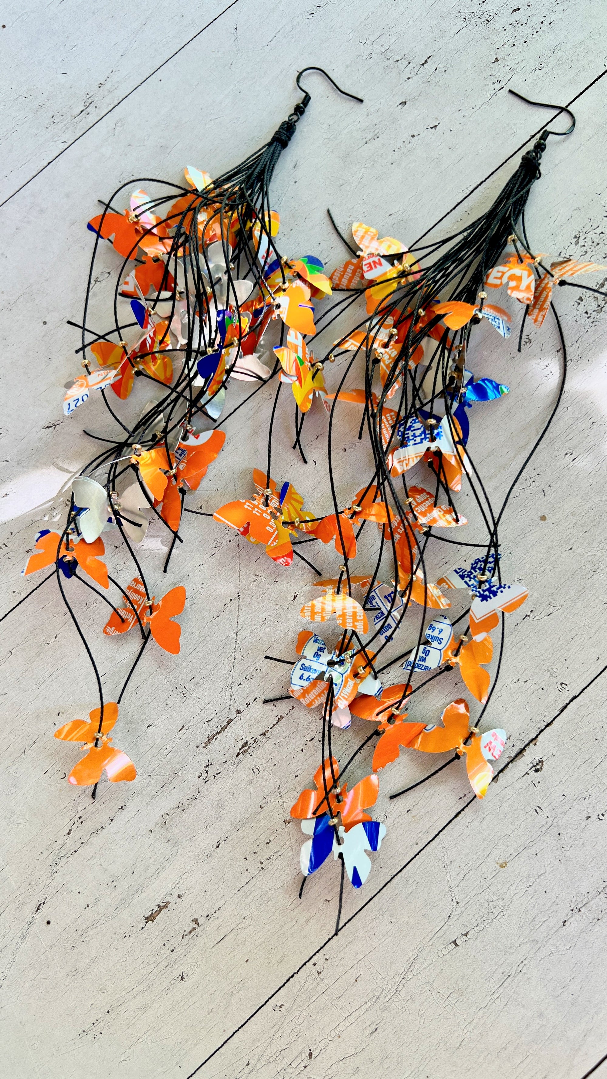 Marigold Butterfly Earrings from Fanta Cans