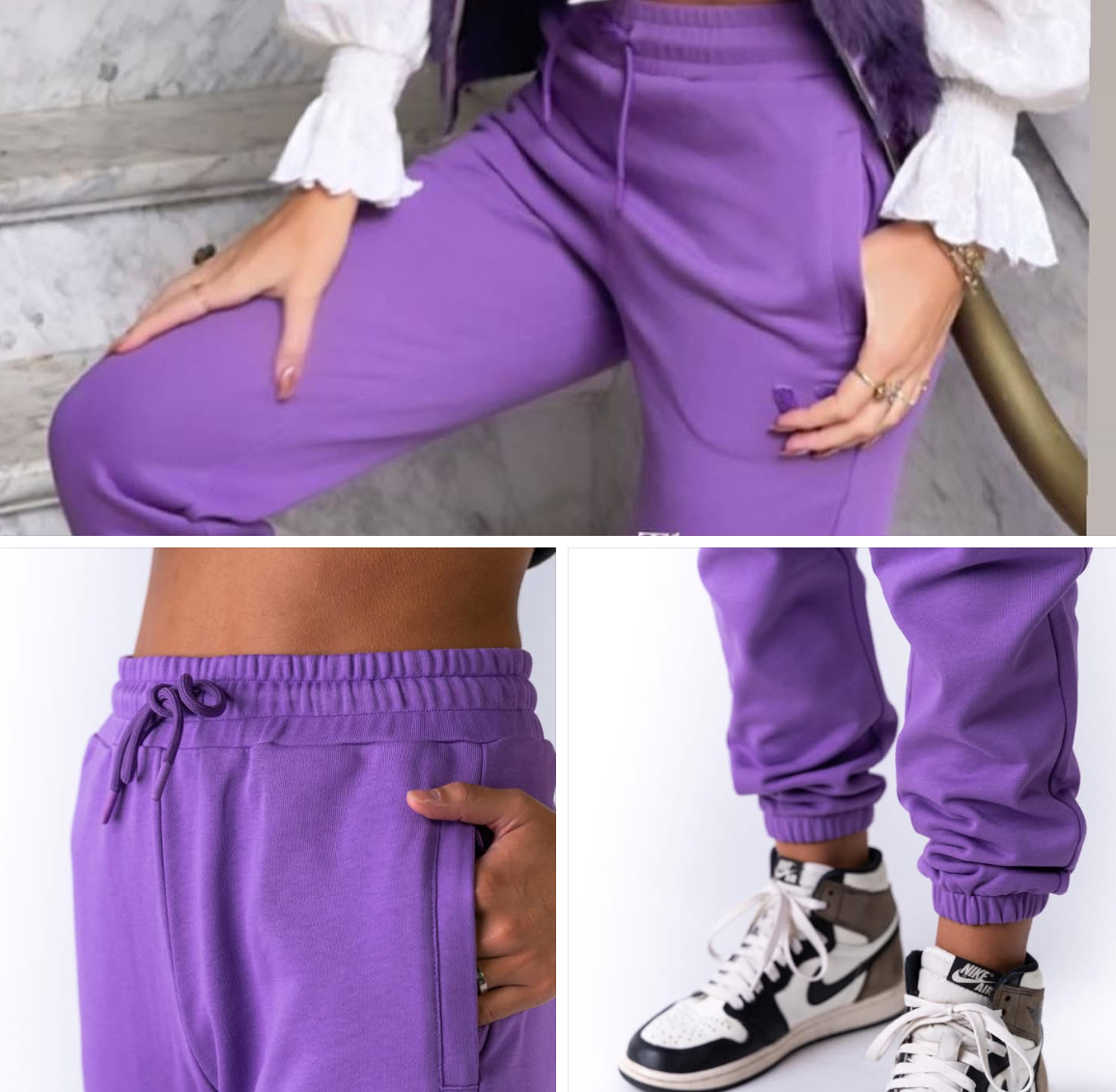 Organic cotton leggings - Blue, Purple and Vanilla Colours