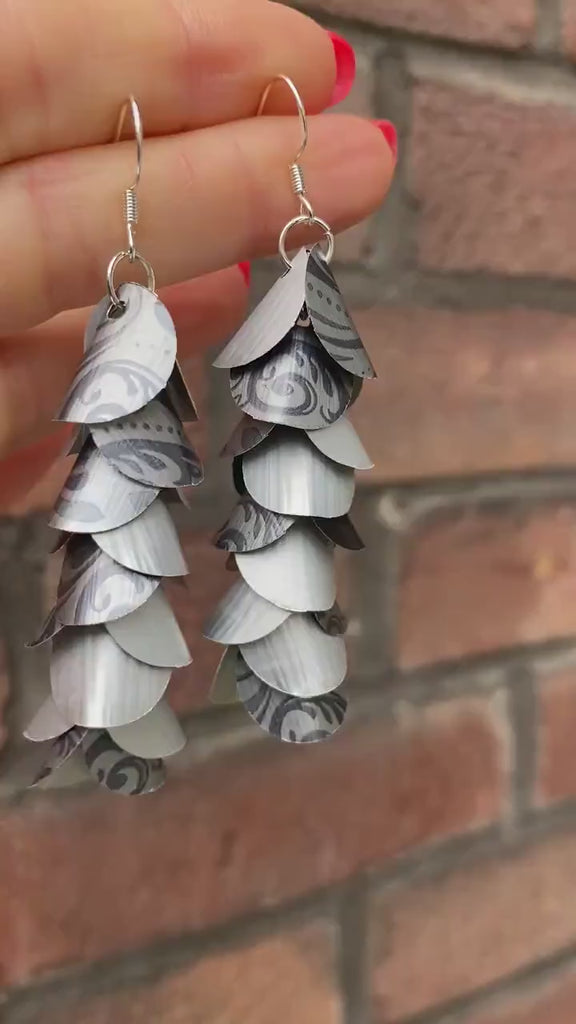 Silver Upcycled Cascade Earrings from Nespresso Pods – Summer, Sustainable Jewellery, Eco-Friendly Gift for Mother, Girlfriend
