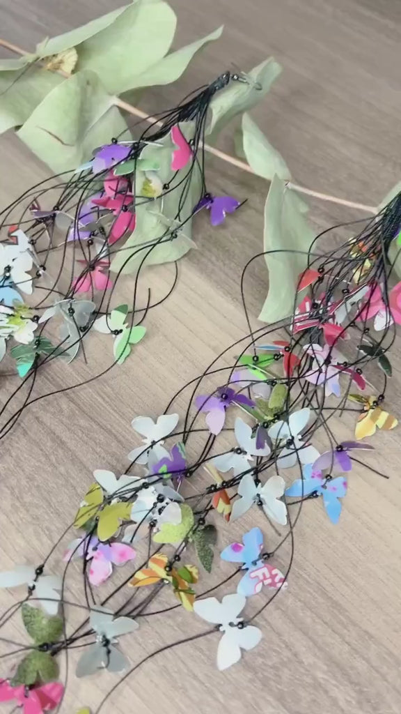 Extra Long 10", Bold, Upcycled Butterfly Festival Earrings made from Soda & Craft Beer Cans