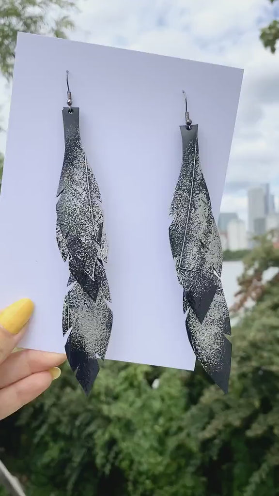 Silver Leaf Shaped Earrings