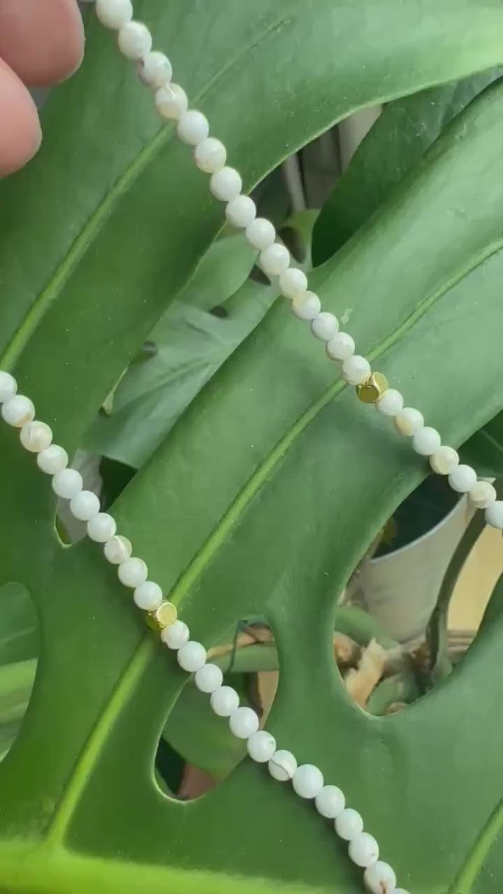Toggle Clasp Choker with Shell Beads and Golden Heart, Elegant Summer Jewellery