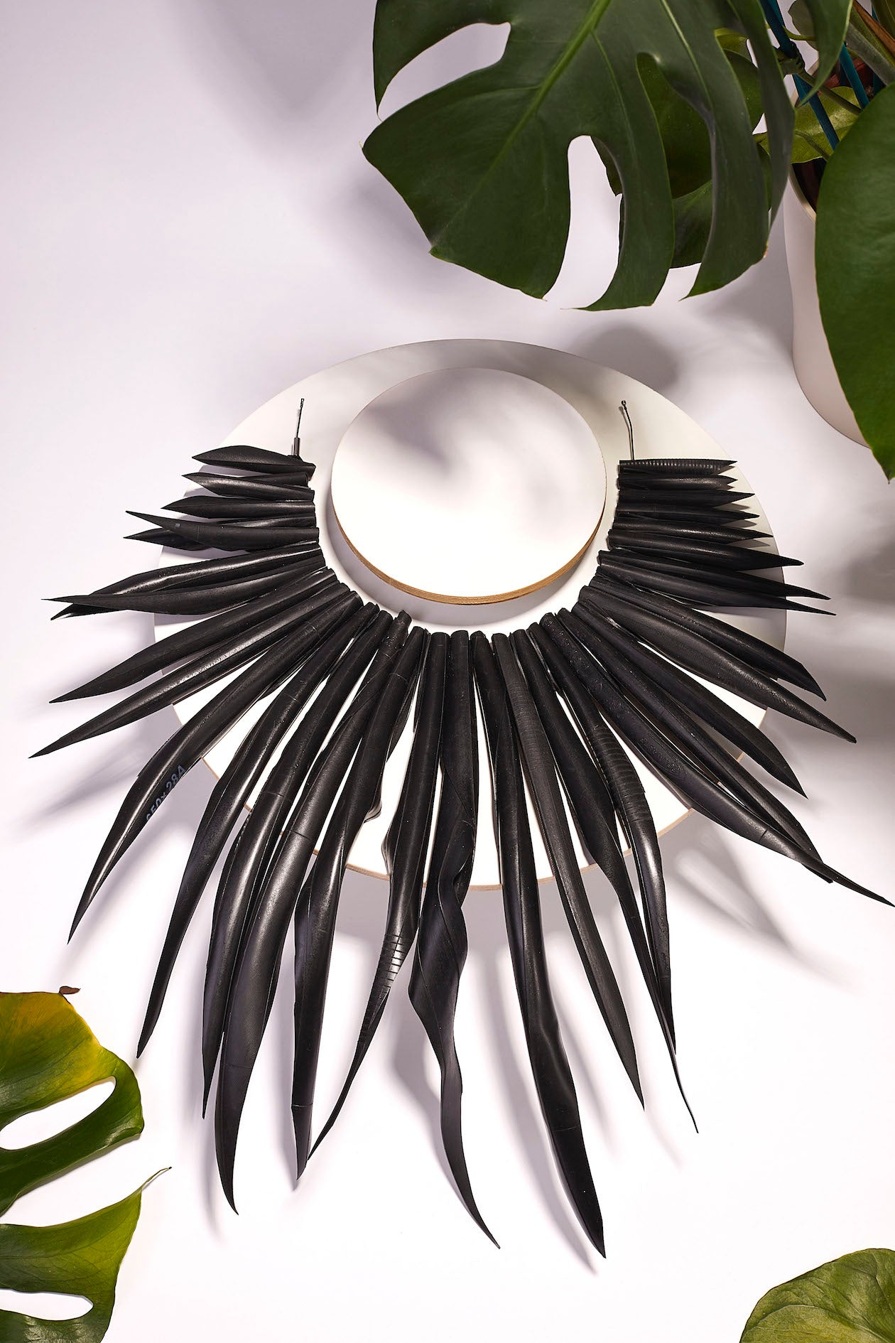 upcycled fashion London accessories, recycled tyre rubber jewellery